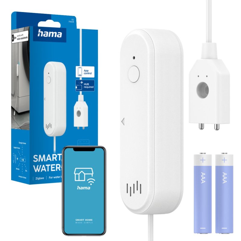 Hama czujnik zalania wycieku wody smart WIFI ZIGBEE alarm 80 dB aplikacja