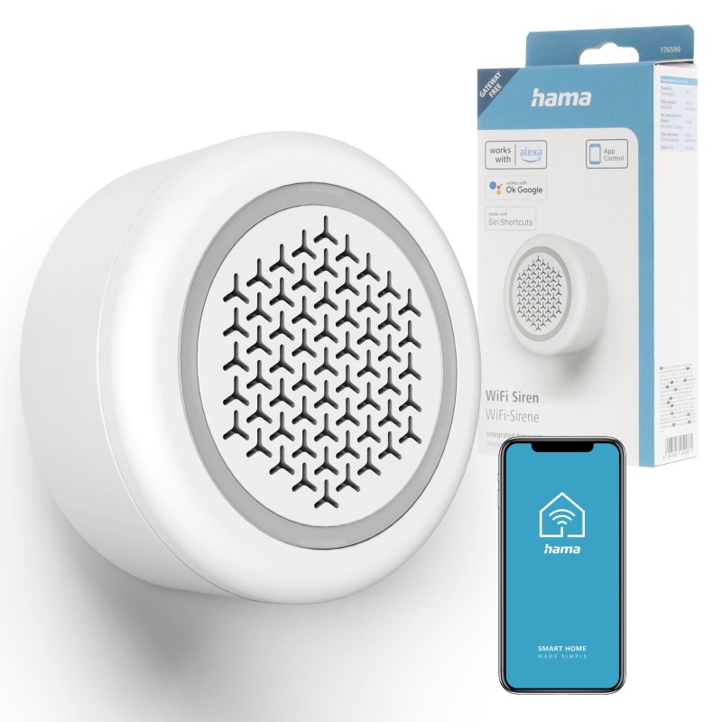 Hama Inteligentna Syrena Alarmowa 105 dB WiFi Smart Home