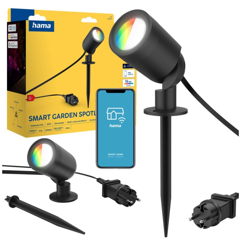 Inteligentna lampa ogrodowa LED Hama WiFi IP65 Matter