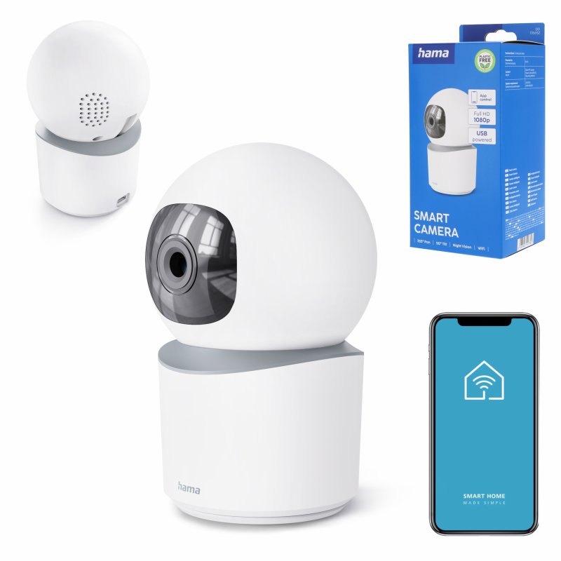Kamera wewnętrzna obrotowa smart Hama Wi-Fi Full HD