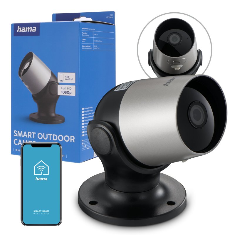 Kamera zewnętrzna WiFi Hama z czujnikiem ruchu i noktowizorem Full HD 1080p